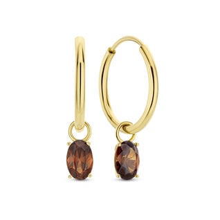 Isabel Bernard Baguette Brune 14 karat gold hoop earrings