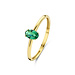 Isabel Bernard Baguette Olivia 14 karat gold ring with green zirconia stone