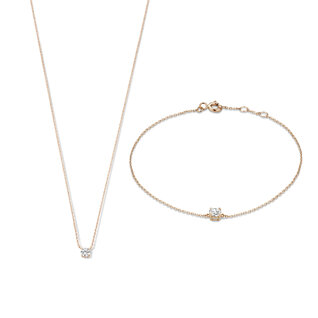 Isabel Bernard Cadeau d'Isabel 14 karat rose gold necklace and bracelet gift set