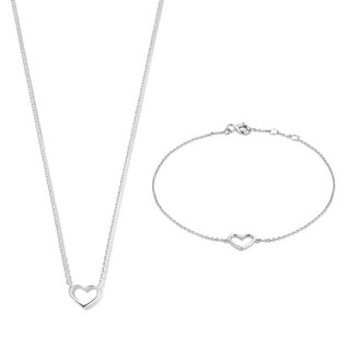 Isabel Bernard Cadeau d'Isabel 14 karat white gold nacklace with bracelet gift set