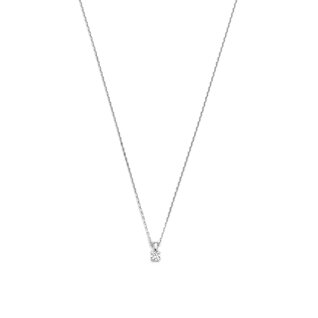 Isabel Bernard De la Paix Christine 14 karat white gold necklace | diamond 0.10 ct