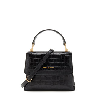 Isabel Bernard Femme Forte Heline croco black calfskin leather handbag