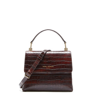 Isabel Bernard Femme Forte Heline croco brown calfskin leather handbag