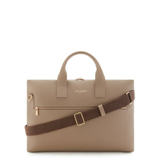 Isabel Bernard Honoré Anique taupe calfskin leather handbag