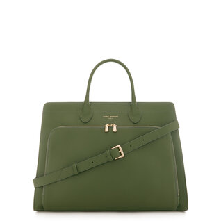 Isabel Bernard Honoré Nadine green calfskin leather handbag