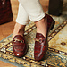 Isabel Bernard Vendôme Fleur croco brown calfskin leather loafers
