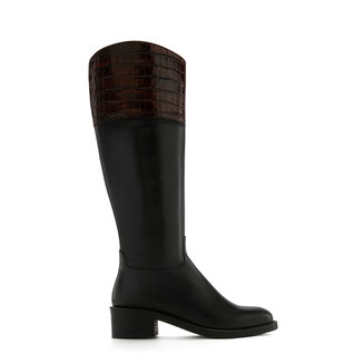 Isabel Bernard Vendôme Iris black with brown calfskin leather boots